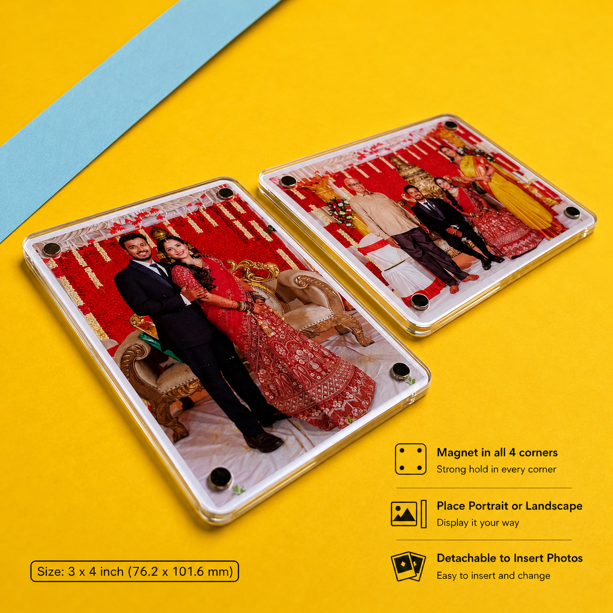 3 x 4" Acrylic Rectangle Photo Magnets
