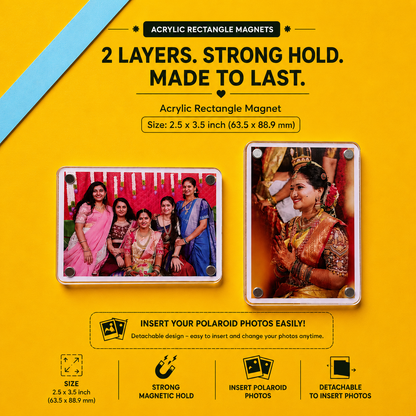 2.5" × 3.5" Acrylic Photo Magnet - Rectangle