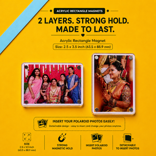 2.5" × 3.5" Acrylic Photo Magnet - Rectangle