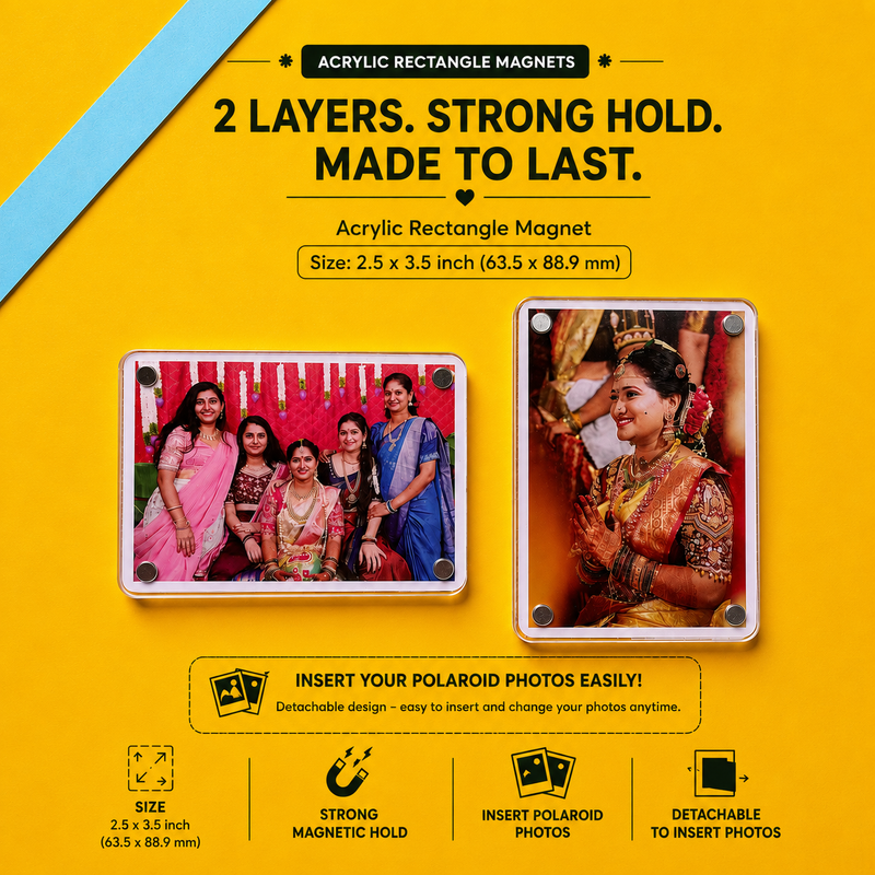 2.5" × 3.5" Acrylic Photo Magnet - Rectangle