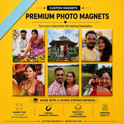 2.5" × 2.5" Premium Photo Magnet - Square